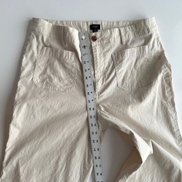 J. Crew Lizzie High Rise Wide Leg Patch Pocket Natural Cream Pants 32 waist - Picture 7 of 12